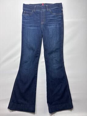 Spanx Women's Pull On Flare Stretch Blue Jeans - Size M (30x28.5) HEMMED